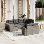 vidaXL 10-delige Loungeset met kussens poly rattan, Verzenden, Nieuw, Rotan, Loungeset