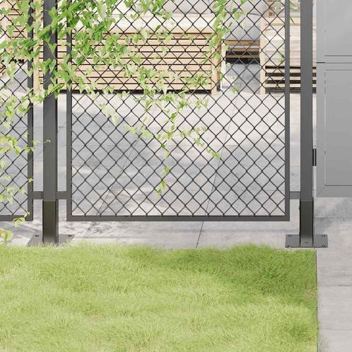 vidaXL Spokkels vierkant 4 st gepoedercoat staal antraciet, Tuin en Terras, Palen, Balken en Planken, Nieuw, Verzenden