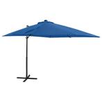 vidaXL Zweefparasol met paal en LED-verlichting 250 cm, Tuin en Terras, Parasols, Verzenden, Nieuw, 2 tot 3 meter, Zweefparasol