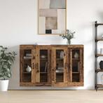 vidaXL Wandgemonteerde Kasten 2 pcs Oud hout 69.5 x 34 x 90, Huis en Inrichting, Minder dan 50 cm, Verzenden, Nieuw, Minder dan 100 cm