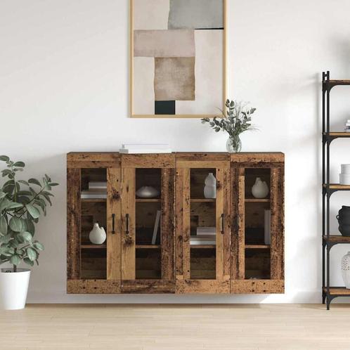 vidaXL Wandgemonteerde Kasten 2 pcs Oud hout 69.5 x 34 x 90, Huis en Inrichting, Kasten | Buffetkasten, Nieuw, Minder dan 50 cm