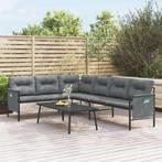 vidaXL Tuinhoekbank staal en textileen antracietkleurig, Tuin en Terras, Verzenden, Nieuw, Rvs