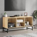 vidaXL Tv-meubel met glazen deuren 102x37x50 cm sonoma, Huis en Inrichting, Kasten | Televisiemeubels, 100 tot 150 cm, Verzenden