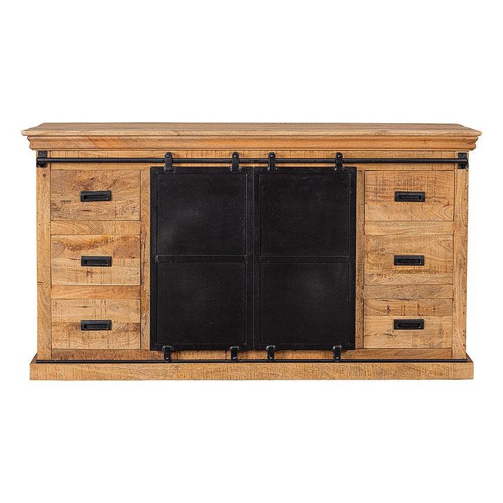 Dressoir Mangohout Milan 190 cm, Huis en Inrichting, Kasten | Dressoirs, 150 tot 200 cm, 25 tot 50 cm, Nieuw, Overige houtsoorten