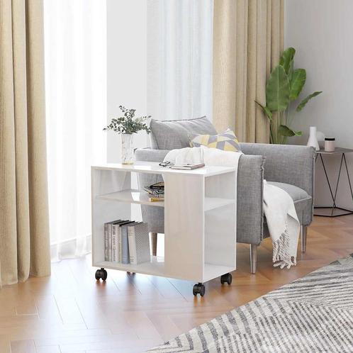 vidaXL Bijzettafel 70x35x55 cm bewerkt hout hoogglans wit, Huis en Inrichting, Tafels | Bijzettafels, Nieuw, Verzenden