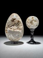 Geen minimumprijs - Prachtig paar kristalkwarts. Ei-vormig, Antiek en Kunst