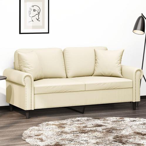vidaXL Tweezitsbank met sierkussens 140 cm kunstleer, Huis en Inrichting, Banken | Bankstellen, Nieuw, 150 tot 200 cm, Leer, Tweepersoons