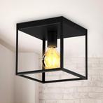 Industriële plafondlamp zwart | Incl. dimbare E27 lamp, Ophalen of Verzenden, Nieuw, Metaal, Industrieel