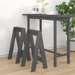 vidaXL Krukken 2 st 40x40x75 cm massief grenenhout grijs, Huis en Inrichting, Stoelen, Verzenden, Nieuw, Grijs