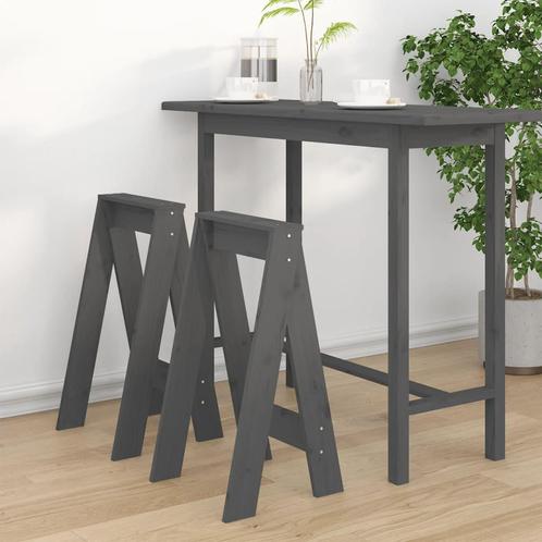 vidaXL Krukken 2 st 40x40x75 cm massief grenenhout grijs, Huis en Inrichting, Stoelen, Grijs, Nieuw, Verzenden