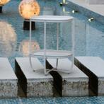 Tuintafel Sandefjord bijzettafel metaal 57,5x46x46cm wit [en, Verzenden, Nieuw
