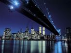 Kunstdruk Henri Silberman - Brooklyn Bridge at Night 80x60cm, Verzenden, Nieuw