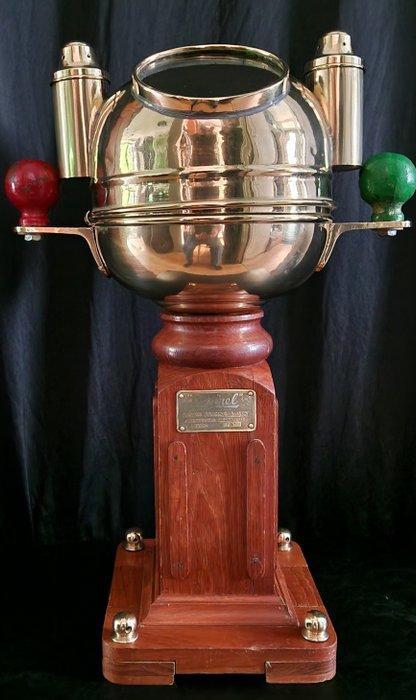 Schipperskompas - Messing, Hout, Glas - sestrel - Binacle, Antiek en Kunst, Curiosa en Brocante