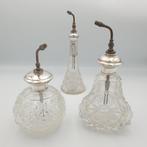 RB - Parfumfles (3) - Kristal, .925 zilver - Atomizer, Antiek en Kunst