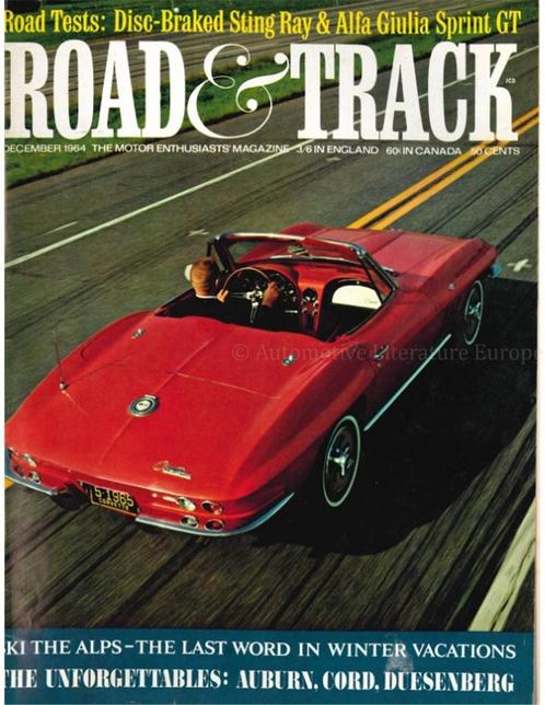 1964 ROAD AND TRACK MAGAZINE DECEMBER ENGELS, Boeken, Auto's | Folders en Tijdschriften