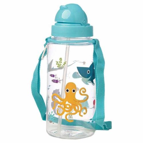 Drinkfles met rietje 450ml - Zeedieren NIEUW, Huis en Inrichting, Keuken | Servies, Nieuw, Ophalen of Verzenden