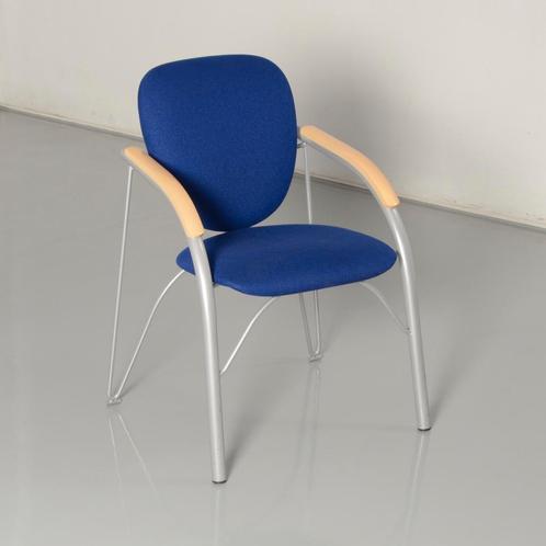 Bejot vergaderstoel, blauw, 4-poot onderstel, Huis en Inrichting, Bureaustoelen, Ophalen of Verzenden