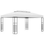 vidaXL Tuinprieel 4x3x2,7 m gepoedercoat staal wit, Verzenden, Nieuw