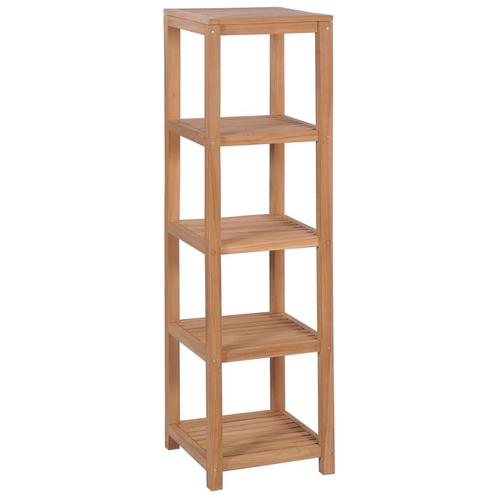vidaXL Badkamer opbergrek 4-laags 42x42x165 cm massief, Huis en Inrichting, Kasten | Boekenkasten, 25 tot 50 cm, Nieuw, Teakhout