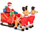 Grote opblaasbare kerstman met arreslee - met LED verlich..., Diversen, Verzenden, Nieuw