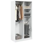 vidaXL Kledingkast 100x50x200 cm bewerkt hout wit, Verzenden, Nieuw