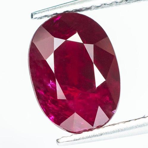Robijn - 3.08 ct - Lotus Gemology - Diep Rood (Mozambique), Sieraden, Tassen en Uiterlijk, Edelstenen