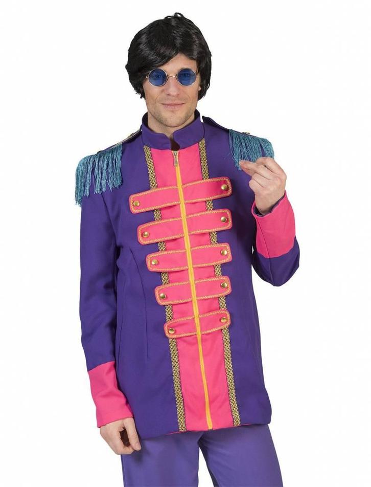 Neon Beatles jas heren paars, Kleding | Heren, Carnavalskleding en Feestkleding, Nieuw, Ophalen of Verzenden