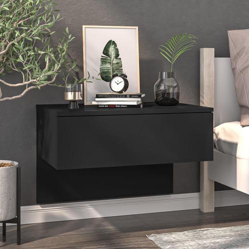 vidaXL Nachtkastje wandgemonteerd zwart, Huis en Inrichting, Slaapkamer | Nachtkastjes, Nieuw, Minder dan 45 cm, Hout, Minder dan 55 cm