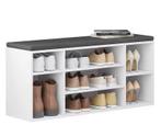 Schoenenbank 7 Vakken – Witte Opbergbank met Grijs Kussen, Verzenden, Nieuw