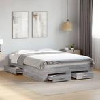 vidaXL Bedframe met lades bewerkt hout grijs sonoma eiken, Huis en Inrichting, Slaapkamer | Bedden, Verzenden, Nieuw, 190 cm of minder