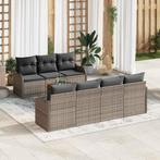 vidaXL Tuin Sofa Set 8 pcs Grijs Poly riet, Verzenden, Nieuw, Rotan