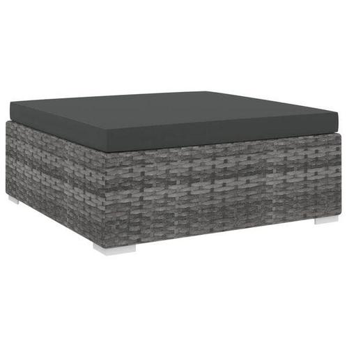Voetensteun Grijs Rattan - Retourdeal - 40% Korting!, Huis en Inrichting, Banken | Voetenbanken en Poefen, 50 tot 75 cm, 50 tot 75 cm