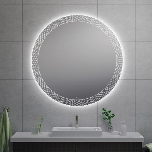 Badkamerspiegel Wiesbaden Deco Rond met LED Verlichting, Doe-het-zelf en Verbouw, Sanitair, Bad, Nieuw, Ophalen of Verzenden