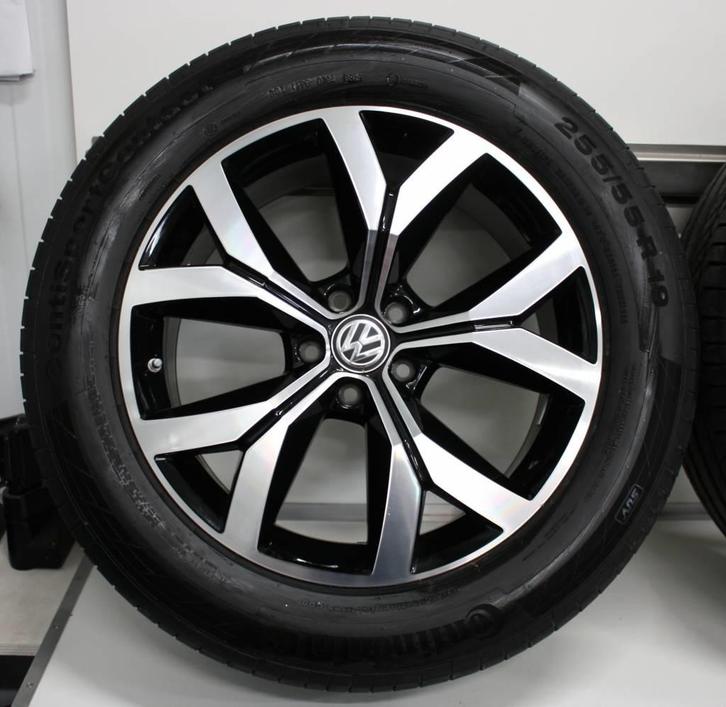 VW Touareg 3 19 inch velgen + Zomerbanden Continental 8MM Or, Auto-onderdelen, Banden en Velgen, Velg(en), Gebruikt, 19 inch, Zomerbanden