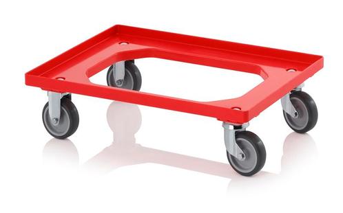 Onderwagen Rolplateau Trolley Rood 2 zwenkwielen en 2 vaste, Zakelijke goederen, Machines en Bouw | Heftrucks en Intern transport