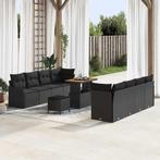 vidaXL Tuin Sofa Set 11 pcs Zwart poly rattan, Verzenden, Nieuw