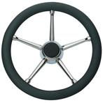 SAVORETTI STUURWIEL CURACAO ZWART EN RVS 35 CM, Watersport en Boten, Bootonderdelen, Ophalen of Verzenden, Nieuw, Zeilboot of Motorboot