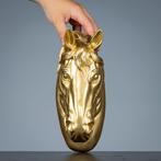 sculptuur, Paardenhoofd als muurhanger in goudkleur - 280 mm