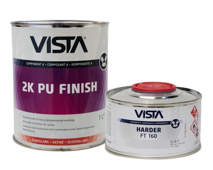 Vista 2K PU Finish kleur per 1 kg set inclusief verharder, Doe-het-zelf en Verbouw, Verf, Beits en Lak, Nieuw, Ophalen of Verzenden
