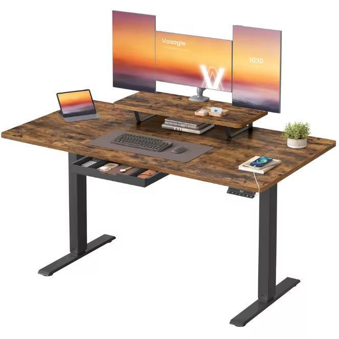 Elektrisch Verstelbaar Bureau met Monitorstandaard en Lade, Computers en Software, Laptoptafels, Nieuw, Verzenden