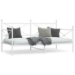 vidaXL Slaapbank zonder matras 100x190 cm staal wit, 100 cm, Eenpersoons, Verzenden, Wit