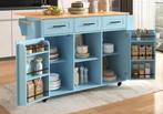 Keukeneiland Grijs met Marmerlook Blad – 139x71x91,5 cm, Verzenden, Nieuw