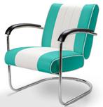 Retro Bel Air Lounge Stoel Pullman LC-01 Turquoise/Wit, Huis en Inrichting, Banken | Bankstellen, Gebruikt, Ophalen