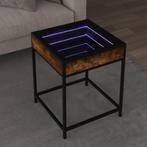 vidaXL Salontafel met Infinity LED 40x40x51 cm gerookt, Huis en Inrichting, Tafels | Salontafels, Minder dan 50 cm, 50 tot 100 cm