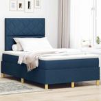 vidaXL Boxspring bed met matras met hoofdeinde Blauw 120 x, Huis en Inrichting, Slaapkamer | Bedden, Verzenden, Nieuw, Blauw