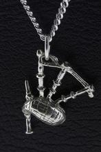 Zilveren Doedelzak ketting hanger, Verzenden, Nieuw