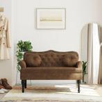 vidaXL Bankje met kussens 120,5x65x75 cm kunstsuèdeleer, Verzenden, Nieuw, Stof, Minder dan 150 cm