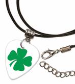 Klavertje 4 plectrum ketting, sleutelhanger of oorbellen, Ophalen of Verzenden, Nieuw