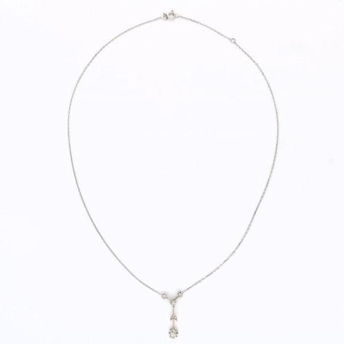 Halsketting - 18 karaat Witgoud Diamant (Natuurlijk), Sieraden, Tassen en Uiterlijk, Kettingen