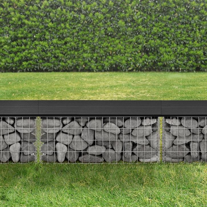 HKC tuinbank steenkorf 100x30x45 cm zwart, Tuin en Terras, Tuinbanken, Verzenden